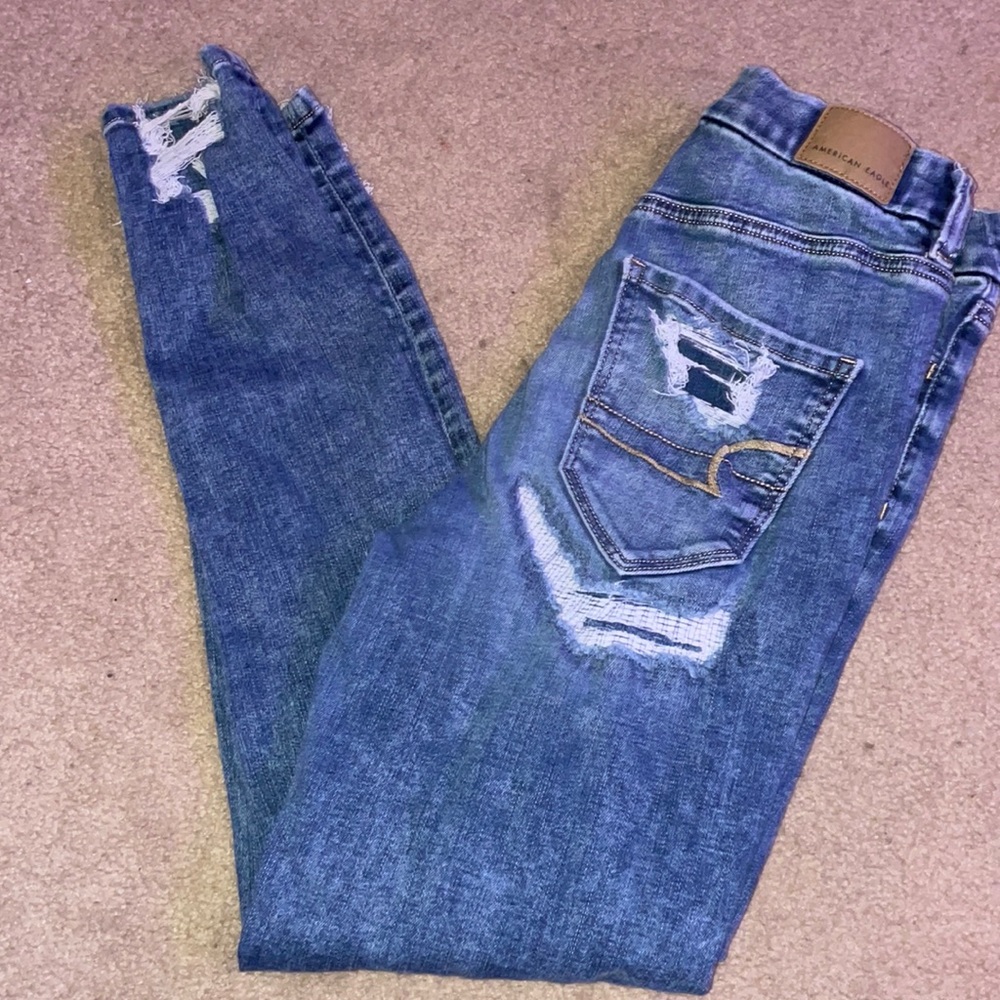 High-Waisted Ripped American Eagle Jeans
